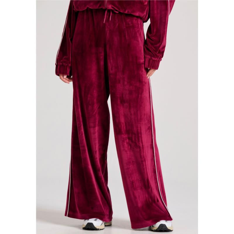 Wide leg fit βελουτέ παντελόνι φόρμας