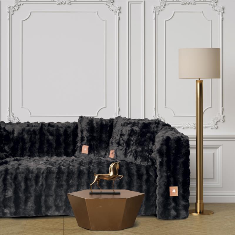 Ριχτάρι Γούνινο Faux Fur Διθέσιος 180x250εκ. Premium 3938 Μαύρο Greenwich Polo Club (Ύφασμα: Polyester, Χρώμα: Μαύρο) - Greenwich Polo Club - 206182503938