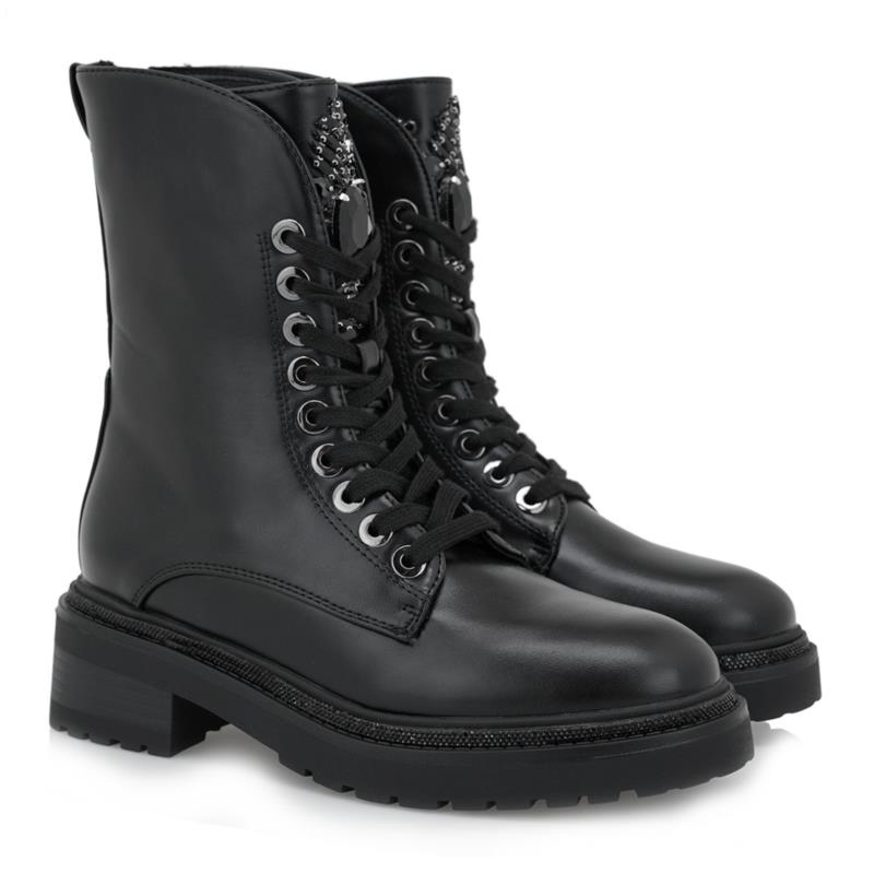 Exe Shoes Γυναικεία Μποτάκια Αρβυλάκια 71S-548 Μαύρο Στράς T371S5483B52