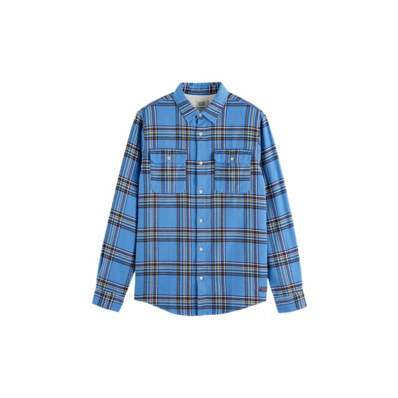 Πουκάμισο με μακριά μανίκια Scotch & Soda FLANNEL CHECK MULTICOLOURED REGULAR FIT SHIRT MEN SCOTCH SODA
