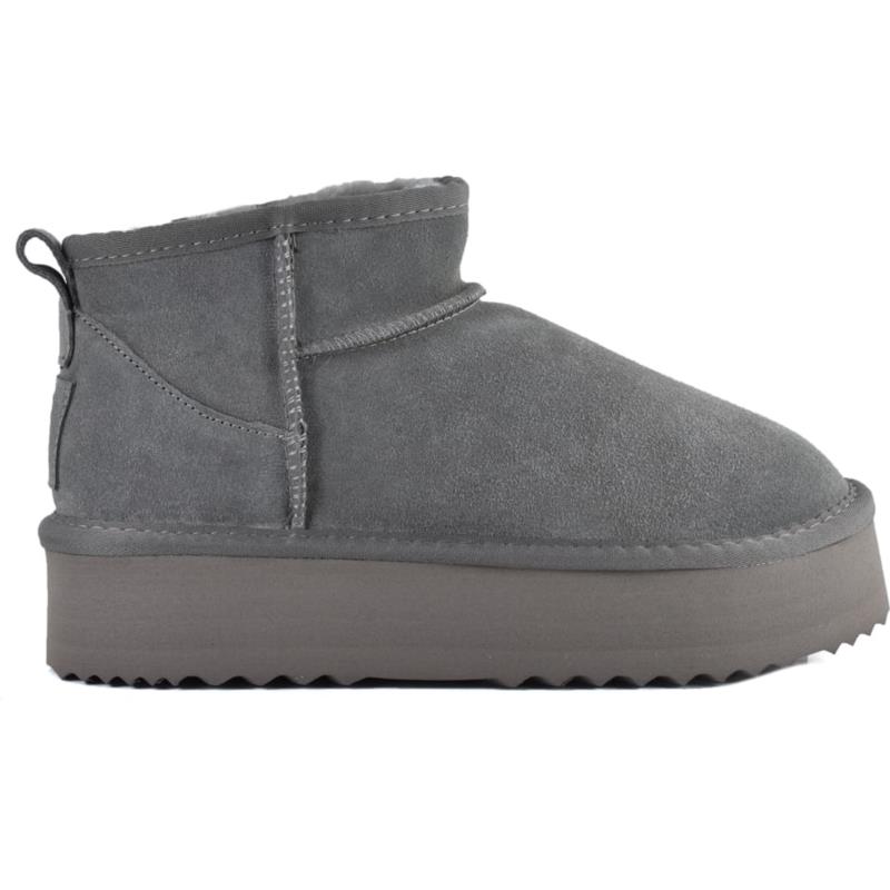 Γκρι δίπατο δερμάτινο Australian Boot Kelara 41209
