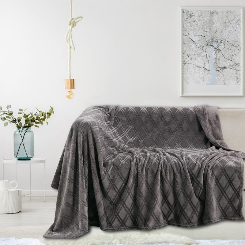 Ριχτάρι Flannel Διθέσιου 170x250εκ. Ollie Grey Melinen 20002489 (Ύφασμα: Polyester, Υλικό: Flannel 100%, Χρώμα: Γκρι) - MELINEN - 20002489