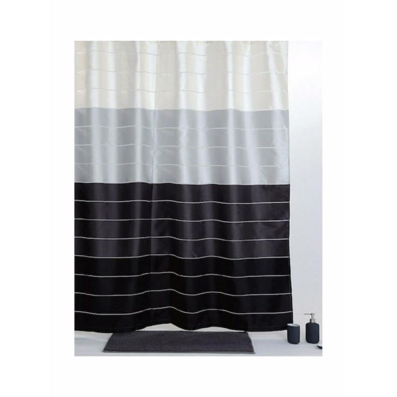 Import Hellas Κουρτίνα Μπάνιου Υφασμάτινη Multi Γκρι 180x200cm
