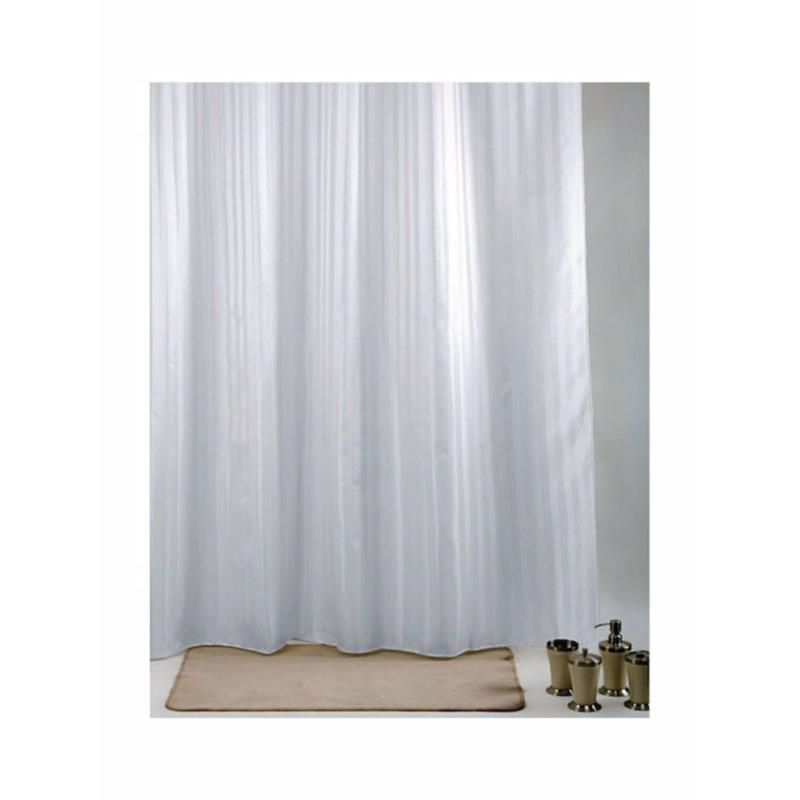 Import Hellas Κουρτίνα Μπάνιου Υφασμάτινη Rigone Λευκή 180x200cm