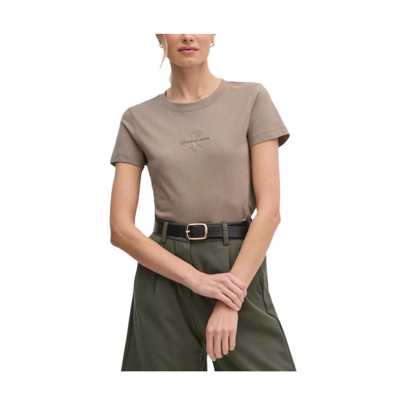 T-shirt με κοντά μανίκια Calvin Klein Jeans MONOLOGO SLIM FIT T-SHIRT WOMEN