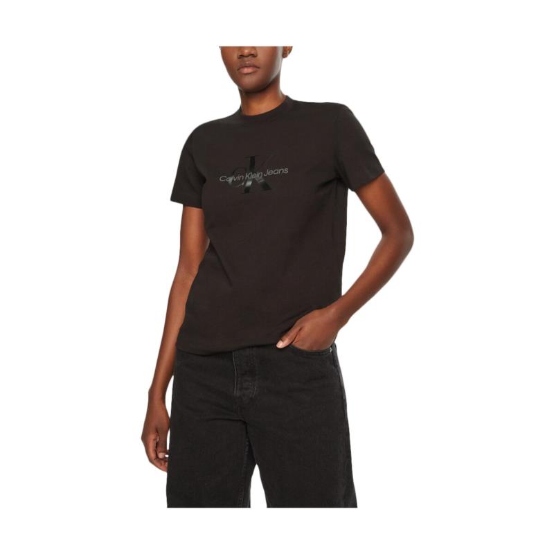 T-shirt με κοντά μανίκια Calvin Klein Jeans GLOSSY MONOLOGO REGULAR FIT T-SHIRT WOMEN