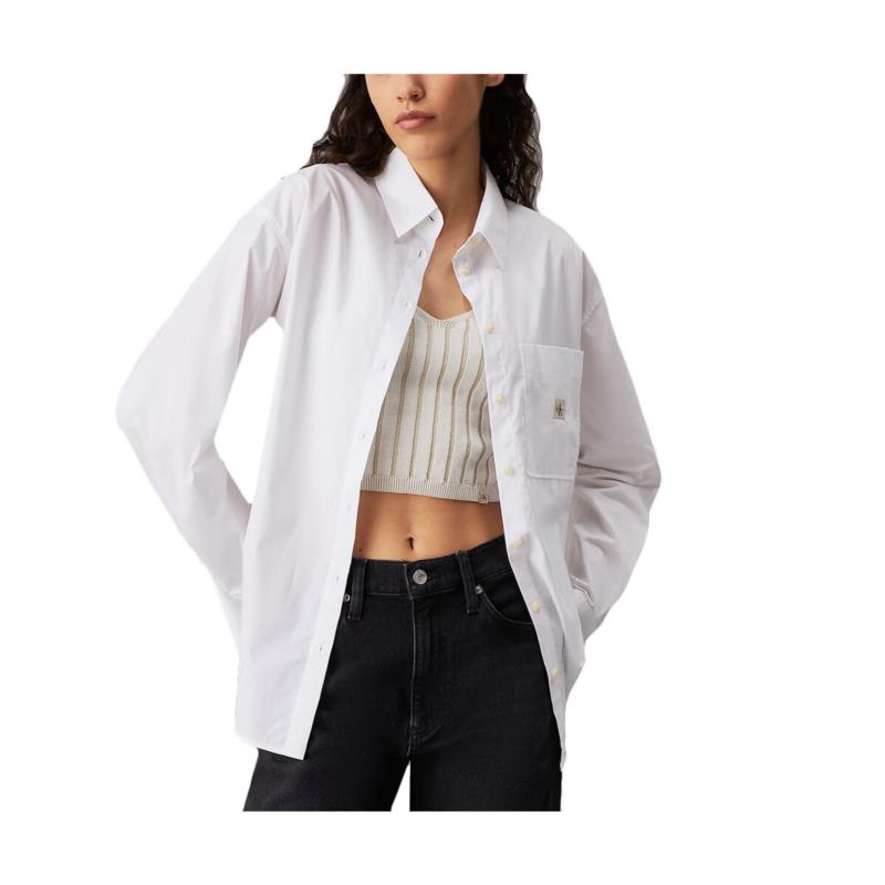 Πουκάμισα Calvin Klein Jeans WOVEN LABEL RELAXED FIT SHIRT WOMEN