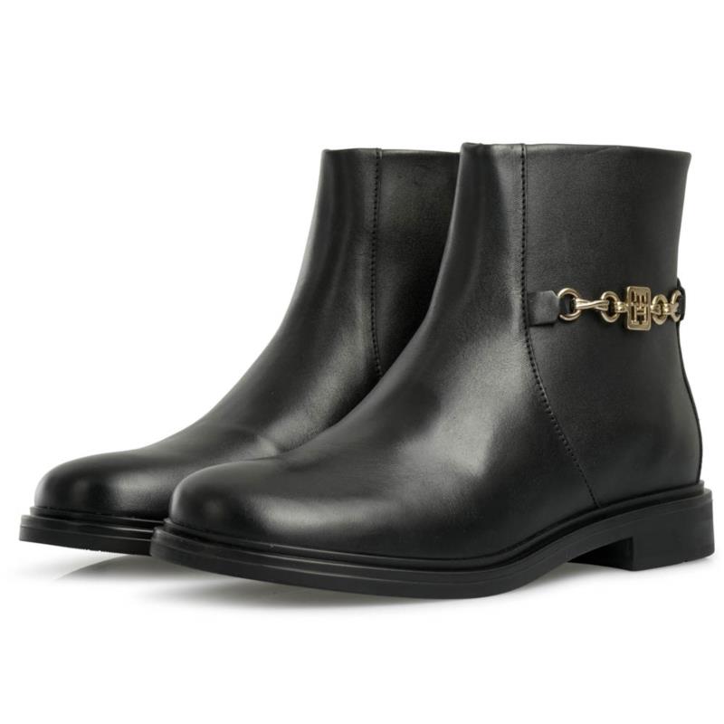 Tommy Hilfiger - Tommy Hilfiger Th Chain Leather Low Bootie FW0FW08251 - THBDS