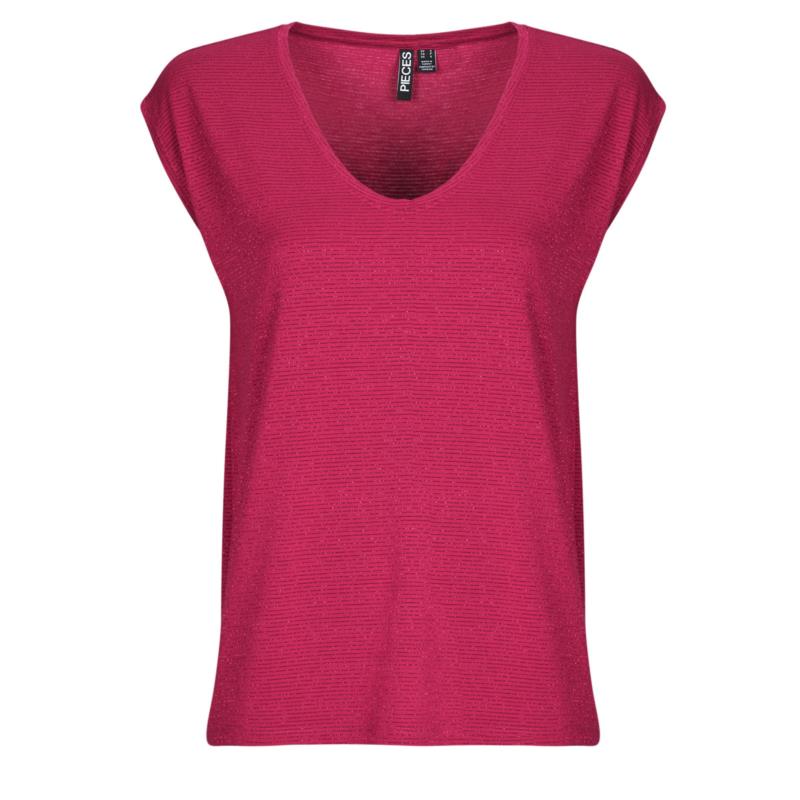T-shirt με κοντά μανίκια Pieces PCBILLO TEE LUREX STRIPES