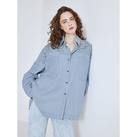 Πουκάμισο denim με strass SN9844.3673+2