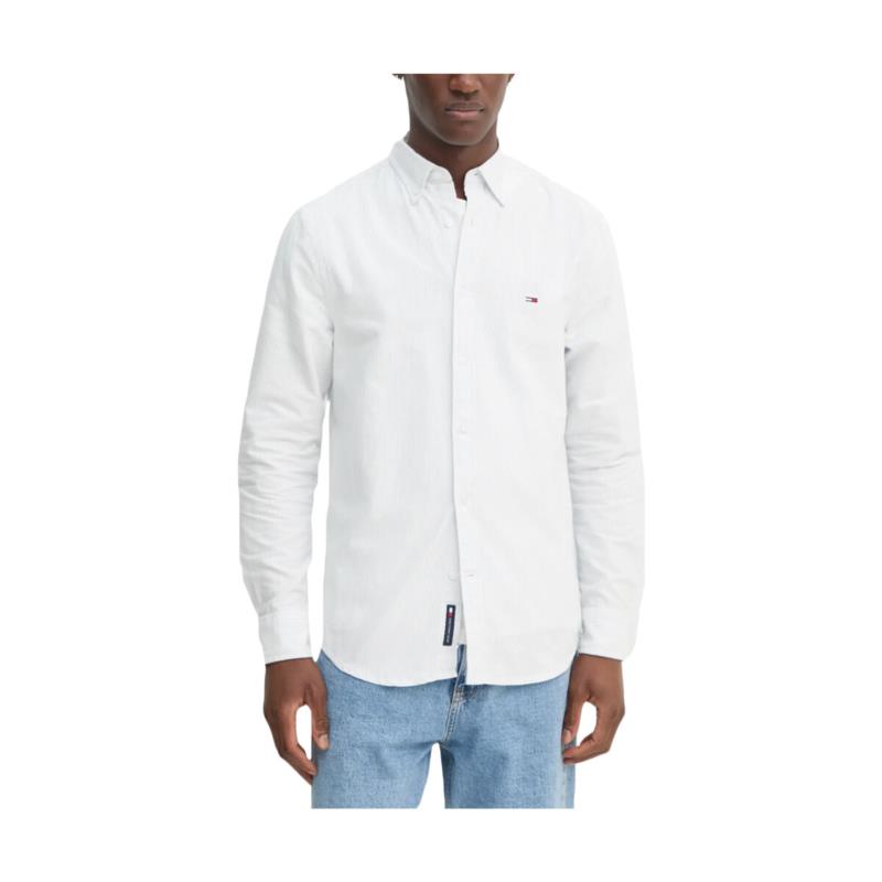 Πουκάμισο με μακριά μανίκια Tommy Hilfiger TOMMY JEANS OXFORD STRIPE SLIM FIT SHIRT MEN