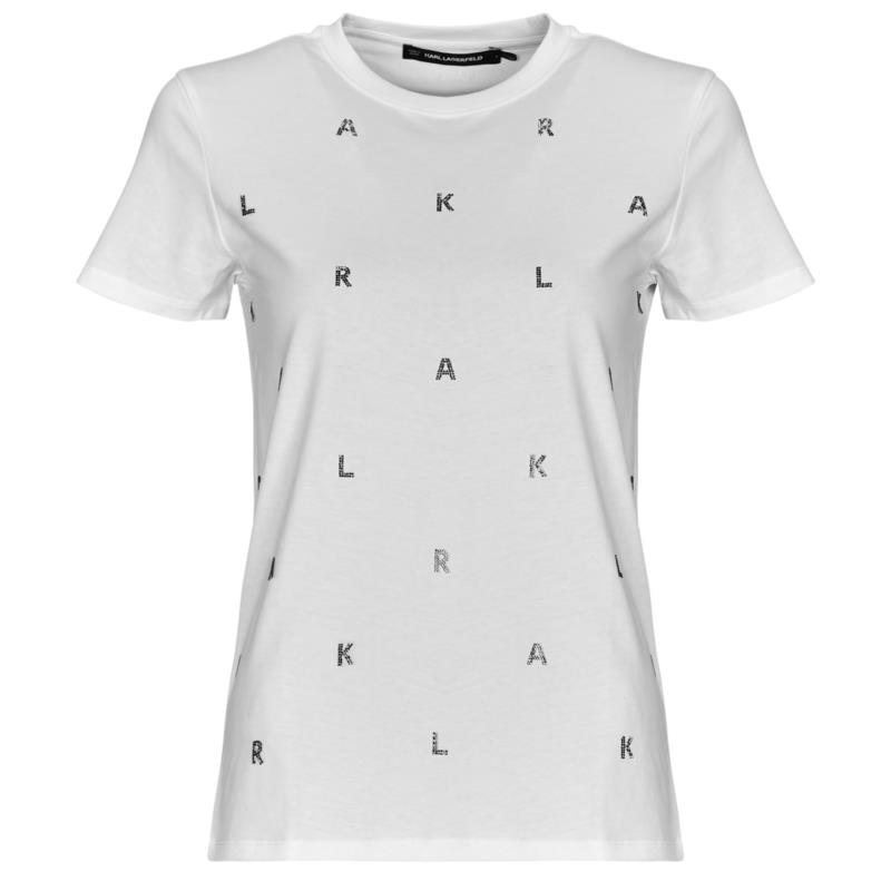 T-shirt με κοντά μανίκια Karl Lagerfeld RHINESTONE KARL T-SHIRT