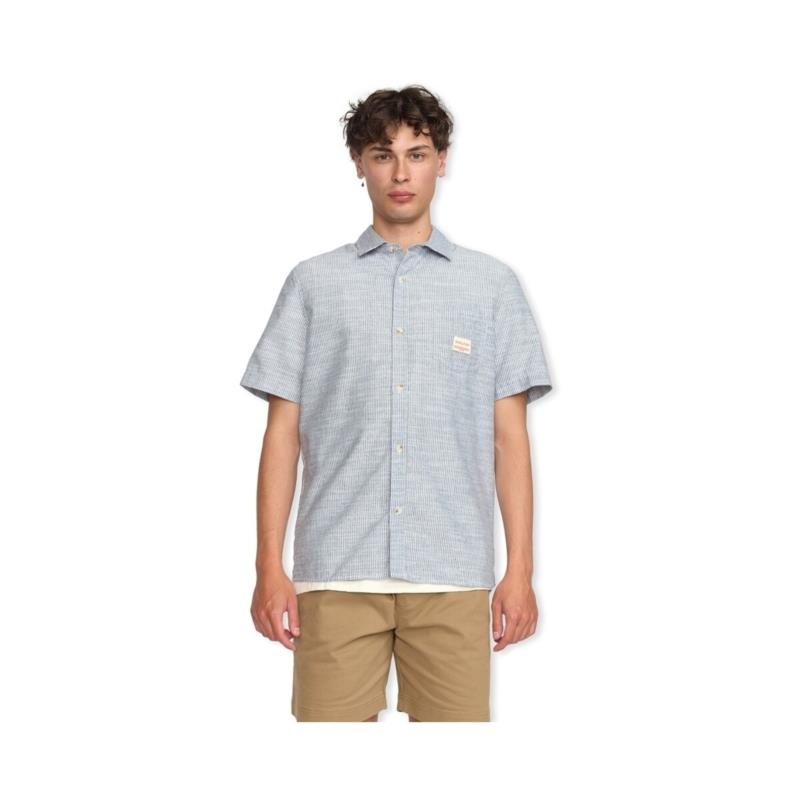 Πουκάμισο με μακριά μανίκια Rvlt Revolution RLVT REVOLUTION Short Sleeved Loose Shirt 3180 - Blue