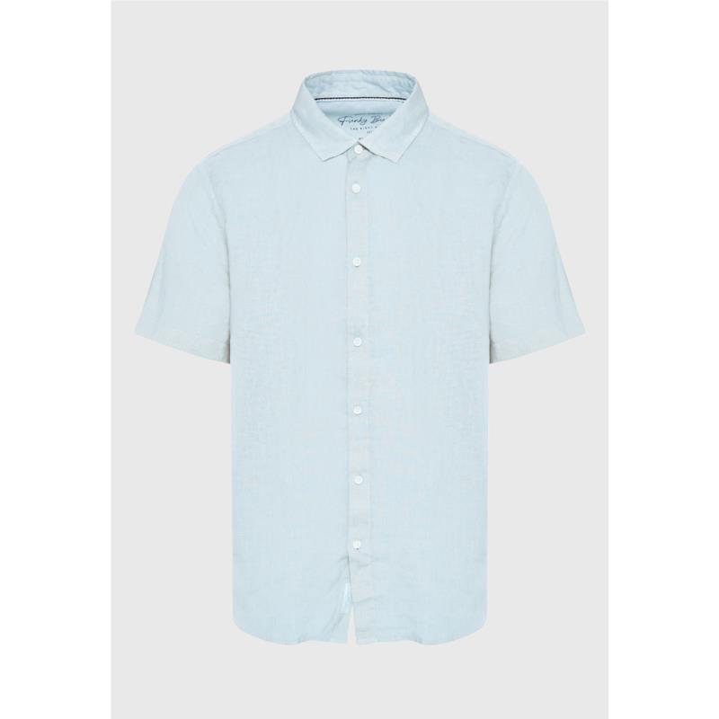Garment dyed κοντομάνικο λινό πουκάμισο - The essentials