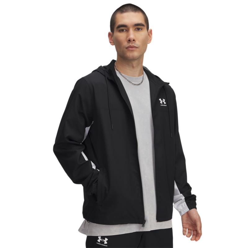 Under Armour - 1390149 UA RIVAL WVN WINDBREAKER - Black/Black/White
