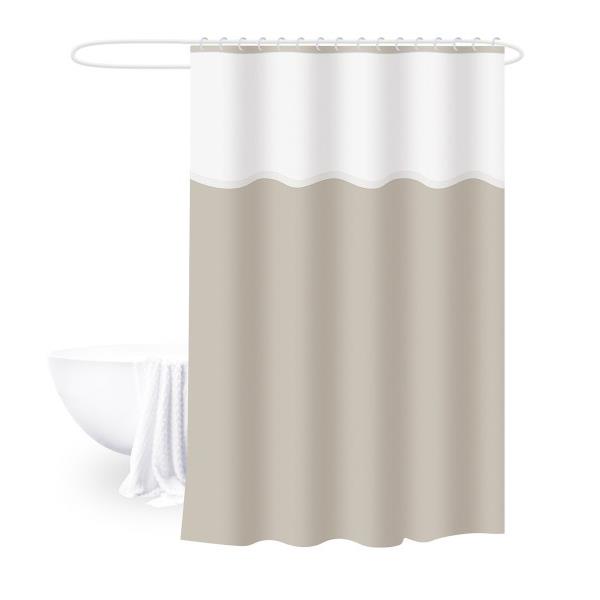 Κουρτίνα Μπάνιου Δίχρωμη 180x180εκ. Peva Bliss White-Beige 2435739 (Χρώμα: Λευκό, Υλικό: Peva) - 24home.gr - 2435739