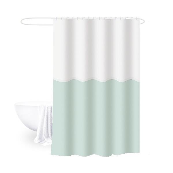 Κουρτίνα Μπάνιου Δίχρωμη 180x180εκ. Polyester Bliss White-Mint 2435896 (Ύφασμα: Polyester, Χρώμα: Λευκό) - 24home.gr - 2435896