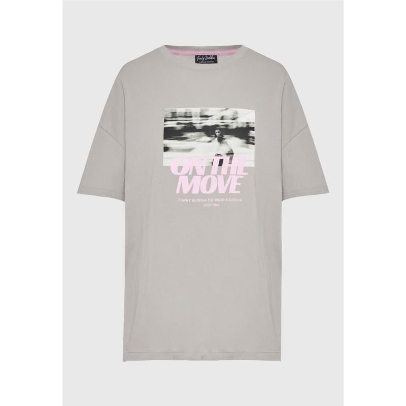 Loose fit γυναικείο t-shirt με φωτογραφικό τύπωμα