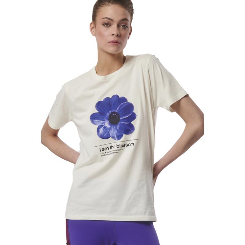 Body Action - WOMEN'S SHORT SLEEVES GRAPHIC T-SHIRT - OFF WHITE