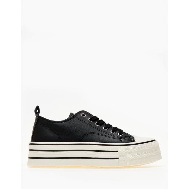 Γυναικεία sneakers με ψηλή σόλα - Μαύρο
