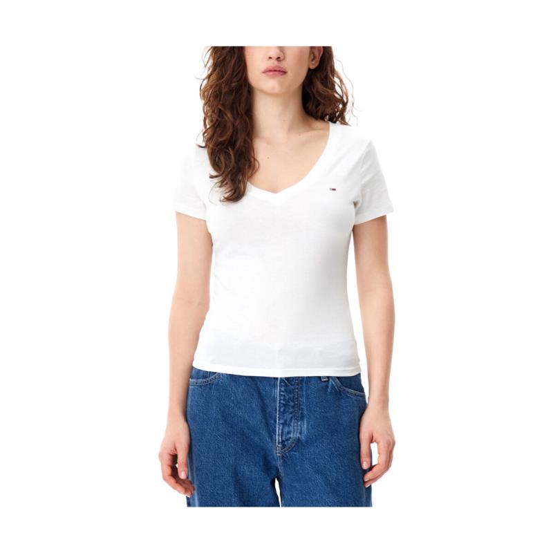 T-shirt με κοντά μανίκια Tommy Hilfiger TOMMY JEANS V NECK T-SHIRT WOMEN