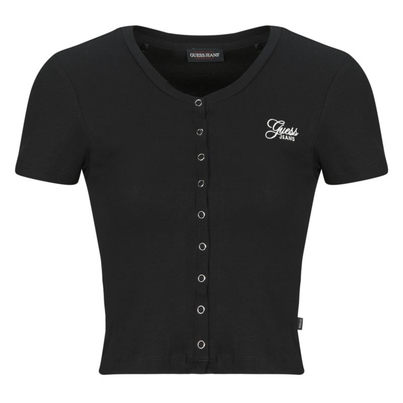 T-shirt με κοντά μανίκια Guess SL CN SNAP EMBRO SLIM TOP