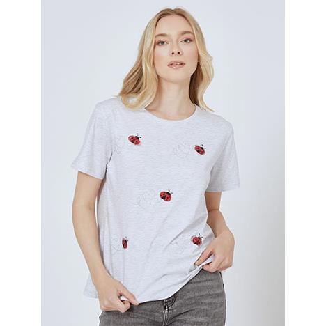 T-shirt με strass πασχαλίτσες SN7616.4867+2