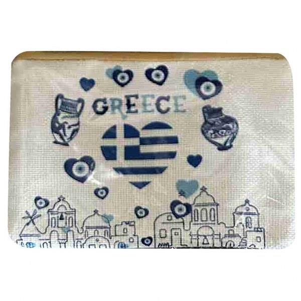 Νεσεσέρ Τσαντάκι Μικρό Greece 19x13εκ. Summer Tiempo 42-3130 (Χρώμα: Λευκό) - SUMMER tiempo - 42-3130