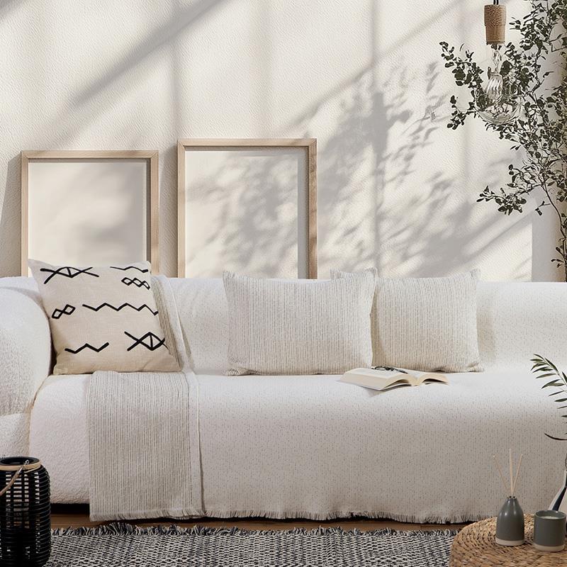 Ριχτάρι Τριθέσιου 170X300 Nef Nef Malta 25 Ecru/Black (170x300)