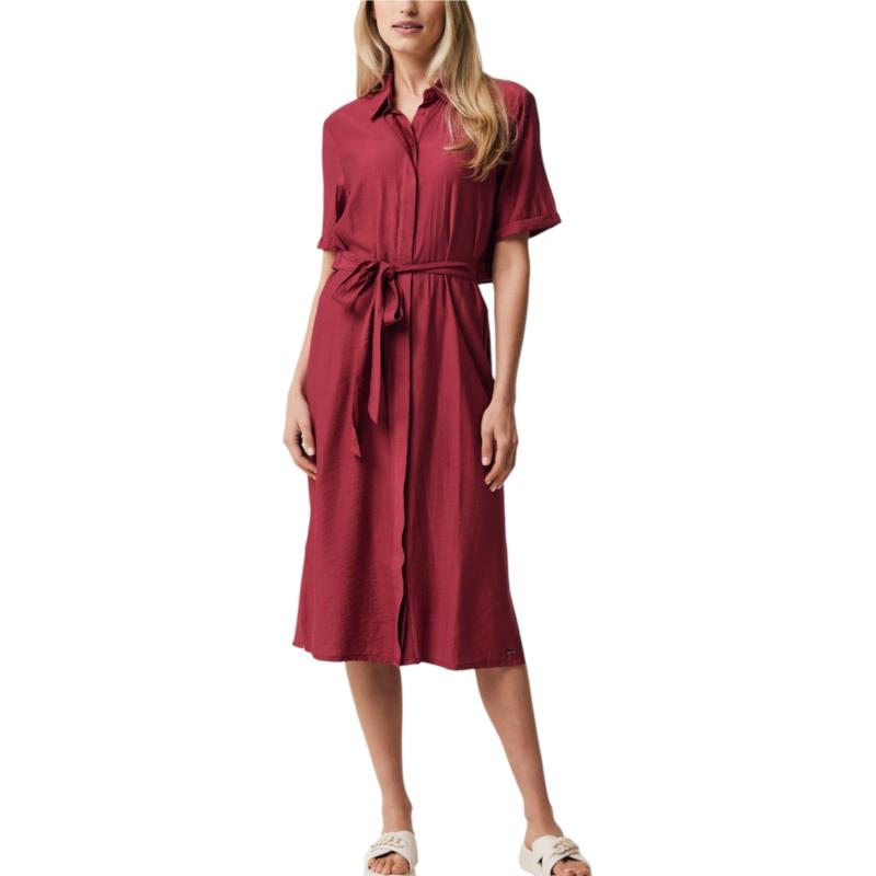 Φόρεμα Mexx Shirt dress with tie MF006307041W-Wine Red Γυναικείο