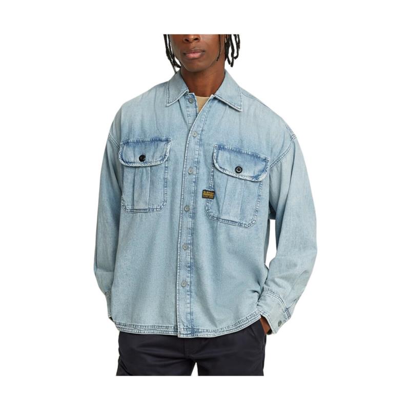 Πουκάμισο με μακριά μανίκια G-Star Raw PLEATED LONGSLEEVE 2 POCKET BOXY SHIRT MEN