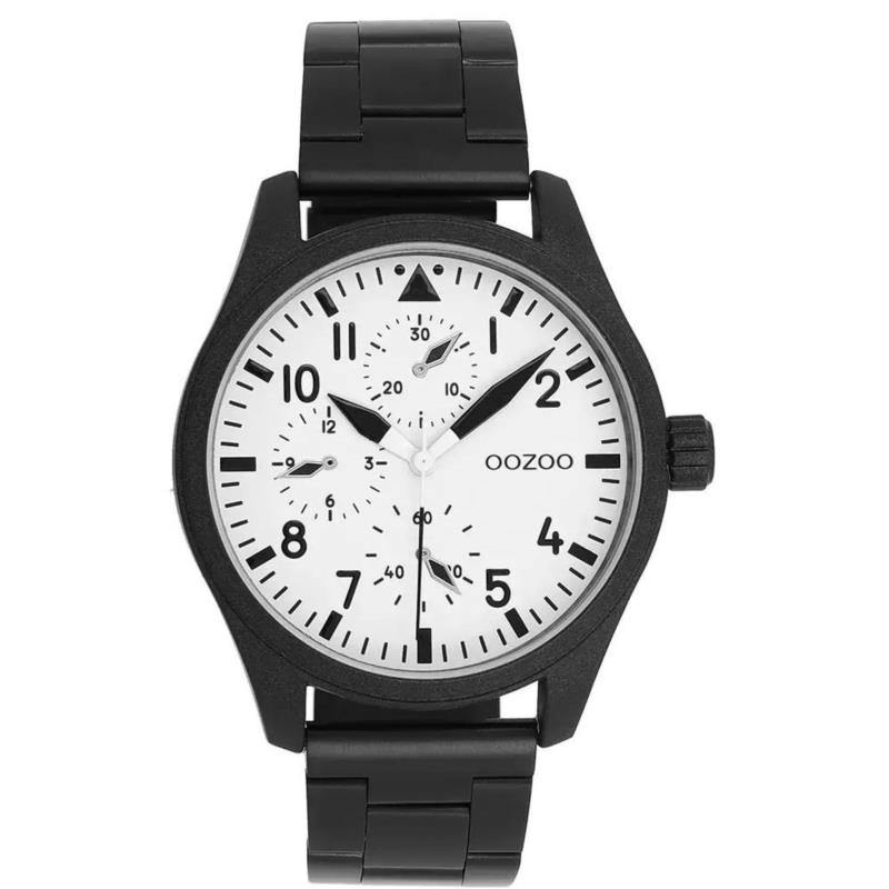 OOZOO Timepieces - C11508, Black case with Stainless Steel Bracelet