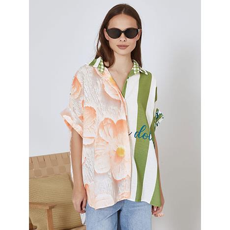 Πουκαμίσα oversized με ρίγες SN9844.3209+1