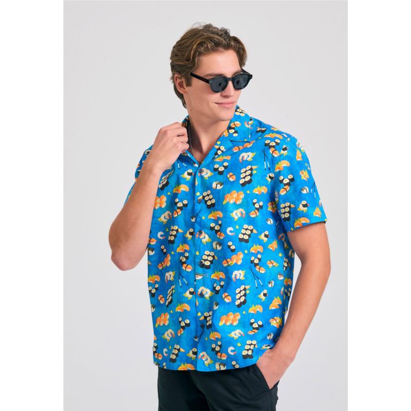 Relaxed fit πουκάμισο με all over τύπωμα