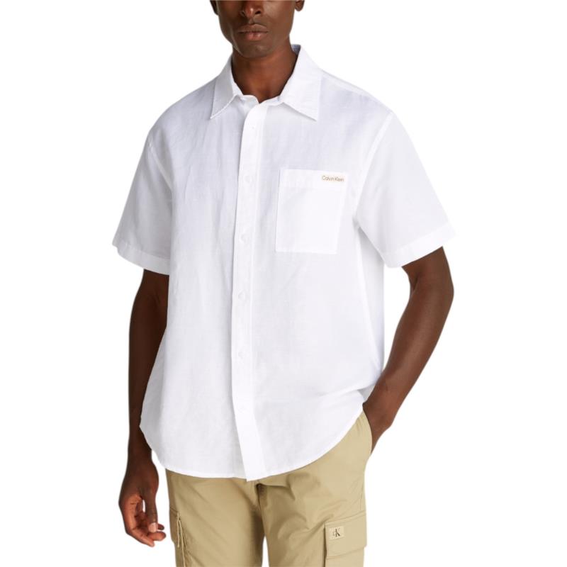 Πουκάμισο με κοντά μανίκια Calvin Klein Jeans LINEN COTTON S/S J30J327296