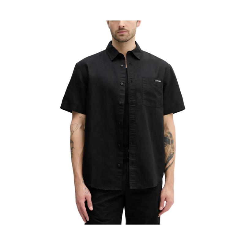 Πουκάμισο με μακριά μανίκια Calvin Klein Jeans LINEN SHORTSLEEVE REGULAR FIT SHIRT MEN