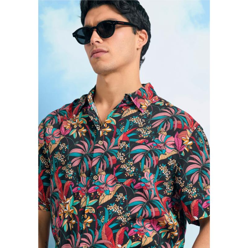 Relaxed fit resort πουκάμισο με φλοράλ τύπωμα