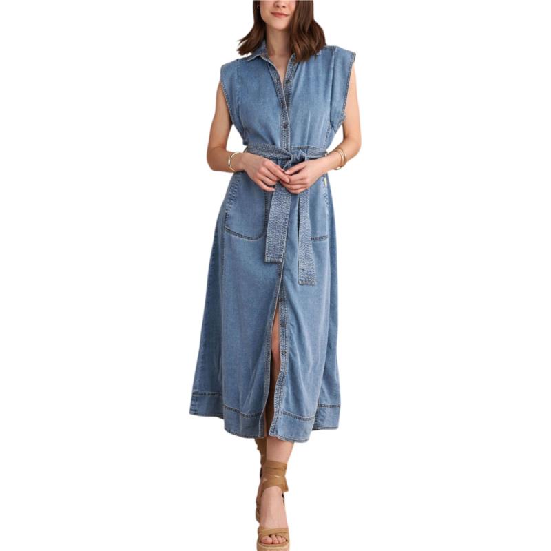 Φόρεμα Attrattivo Μακρύ Τύπου Denim 9920465-BLUE Γυναικείο