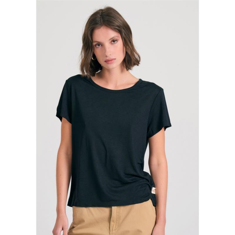 Γυναικείο μονόχρωμο t-shirt από βισκόζη