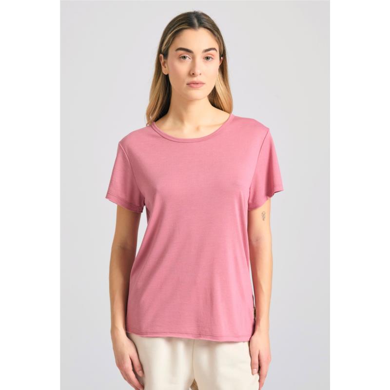 Γυναικείο μονόχρωμο t-shirt από βισκόζη