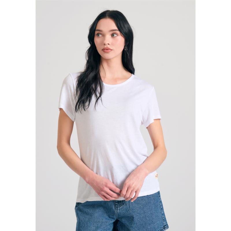 Γυναικείο μονόχρωμο t-shirt από βισκόζη