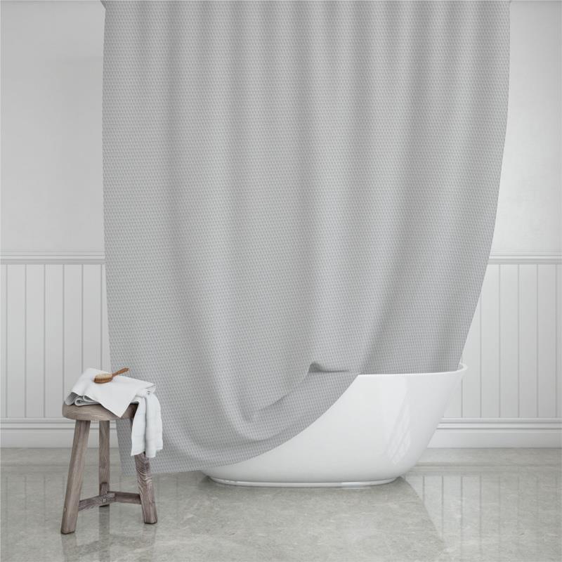Κουρτίνα Μπάνιου Αδιάβροχη Polyester Camellia Mist 180x200εκ. Estia 02-28107 (Ύφασμα: Polyester, Χρώμα: Γκρι) - estia - 02-28107