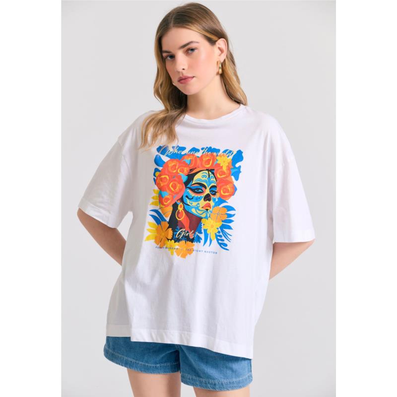 Loose fit t-shirt με colorful φωτογραφικό print