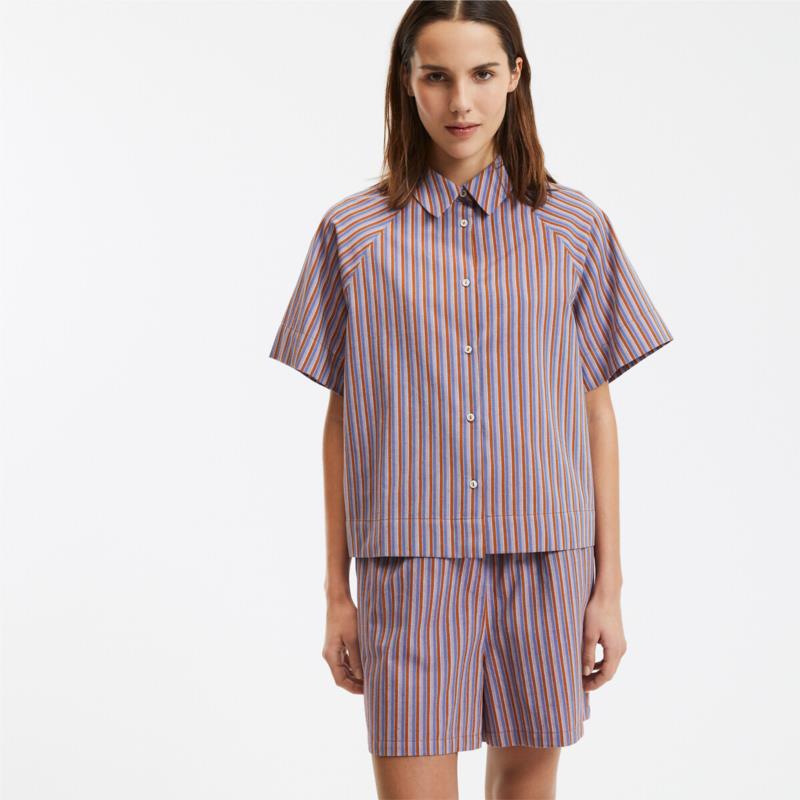 Κοντομάνικο ριγέ πουκάμισο oversize