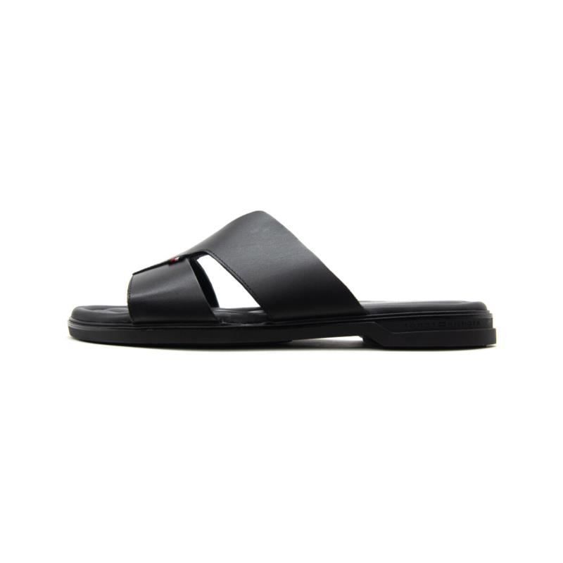Slip on Tommy Hilfiger LEATHER CUTOUT STRAP FLAT SANDALS MEN