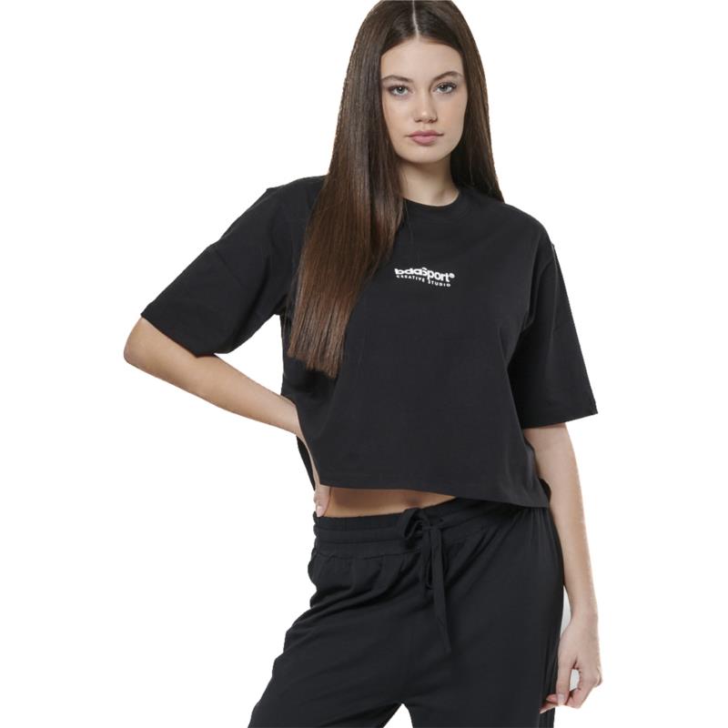 Body Action - WOMEN'S RELAXED FIT T-SHIRT - BLACK