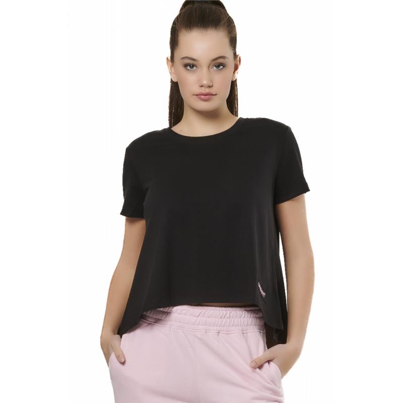 Body Action - WOMEN'S CROSSOVER TOP - BLACK