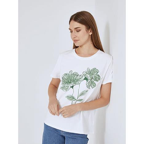 T-shirt με μεταλλιζέ λουλούδι SN9844.4007+3