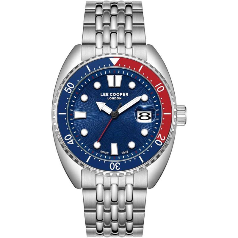 LEE COOPER Men's - LC07997.390, Silver case with Metal Bracelet