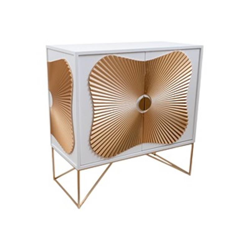 Zen Collection Μπουφές MDF Λευκός/Χρυσός 78.5x38x80cm 51288